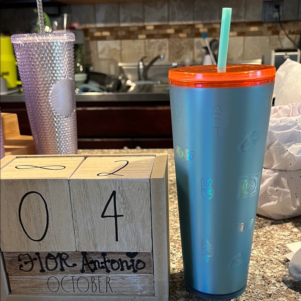 2022 Summer Back to School Soft Touch Icy Blue Emoji Cup Venti Tumbler